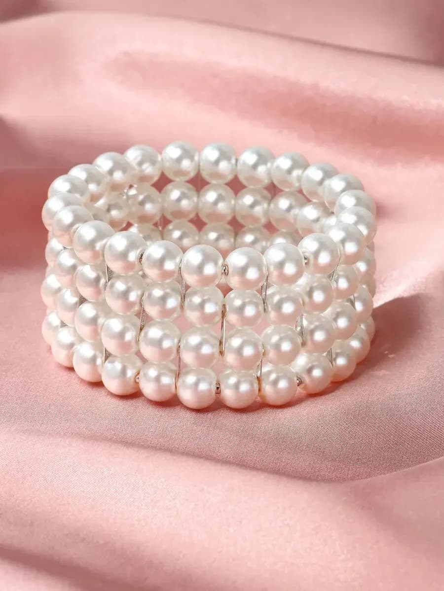 1pc stylish multi-layer pearl bracelet for women