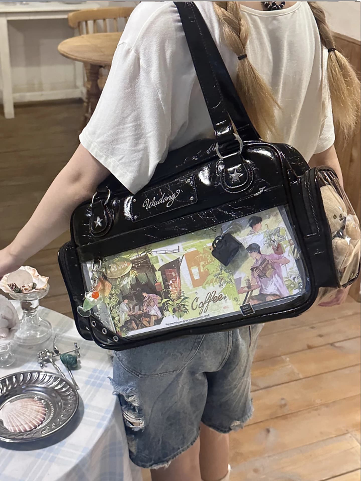 Borsa a tracolla originale carina Borsa a tracolla versatile quotidiana per donna Borse e borsette trasparenti