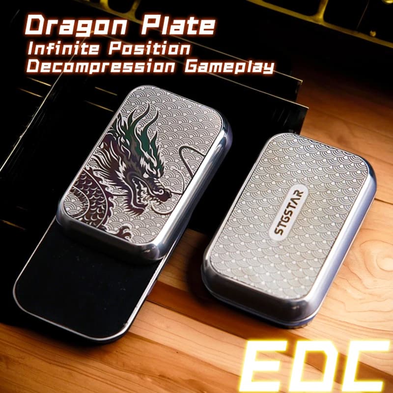 Dragon Plate EDC giocattolo fidget Spingitore magnetico per carte meccaniche a posizione infinita - Spinner Fidget in metallo per alleviare lo stress per adulti