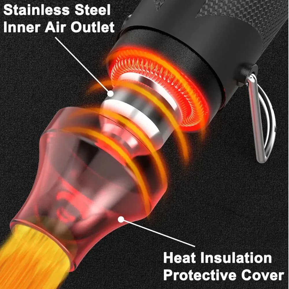 220 Pistola ad aria calda Strumento fai da te Calore Utensile elettrico Mini 300W Temperatura di saldatura Artigianato Ventilatore con supporto termoretraibile del sedile