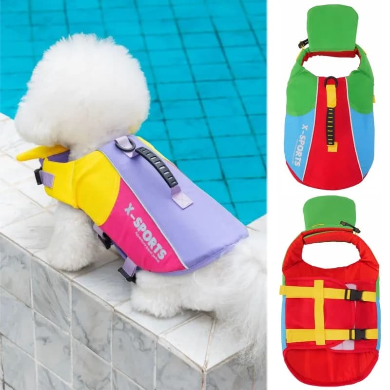 Large Dog Life Jackets with Removable Front Float Hand-Held Pet Life Vests Outdoor Training Swimming Clothes Small Medium Dogs