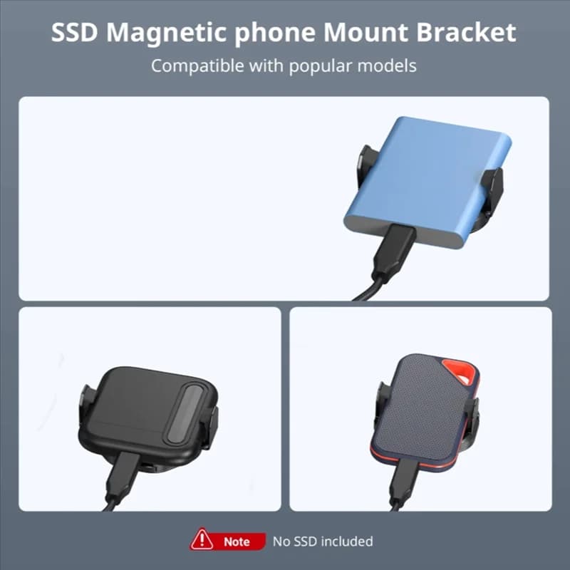 -FDDT Per Magsafe Supporto magnetico per SSD Morsetto per telefono attaccabile per SSD esterno per Crucial