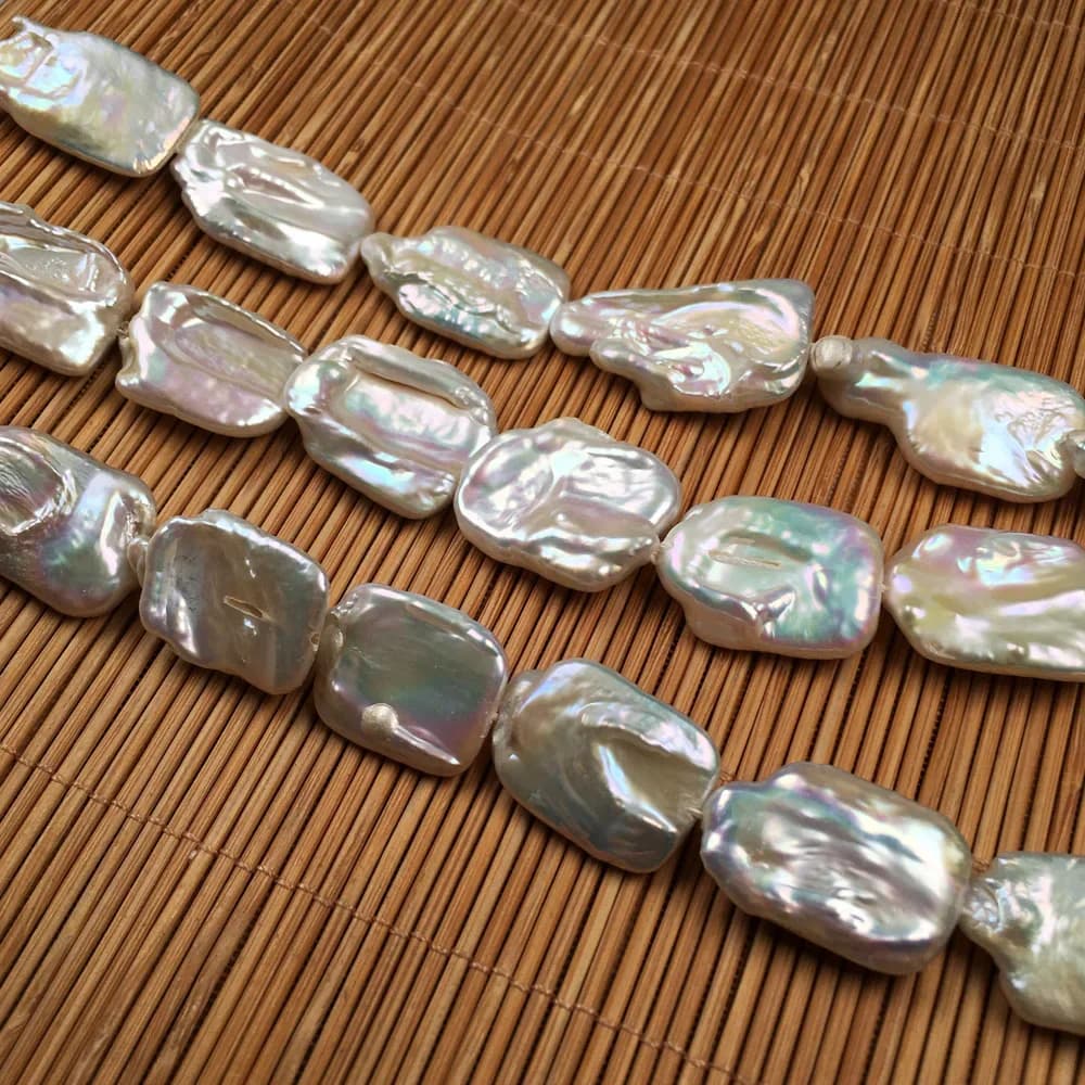 Perle d'acqua dolce naturali che bordano perline sfuse di isolamento di forma quadrata per la creazione di gioielli Accessori per braccialetti collana fai da te