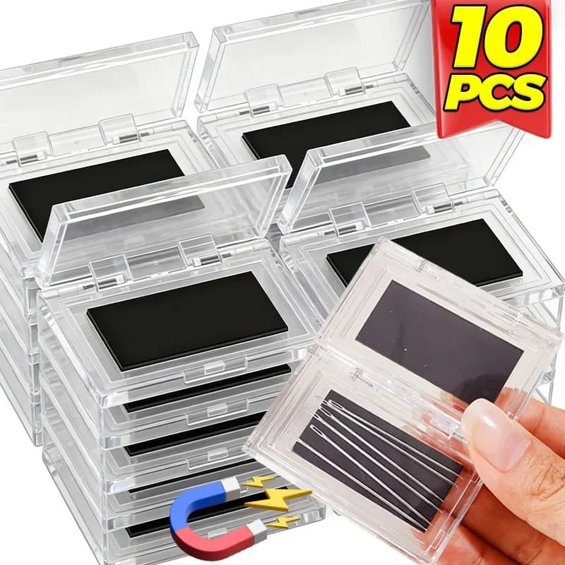 Astuccio Magnetico Portatile per Aghi da Cucito, Scatola Rettangolare Organizzatrice per Ricamo, Forniture per Ufficio, Fai-da-Te, Scatola Portaoggetti per Tessitura