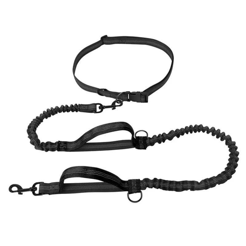 Hands Free Dog Leash Adjustable Waist Belt Shock Absorbing Bungee Reflective No Pull Pet Lead for Walking Running Jogging