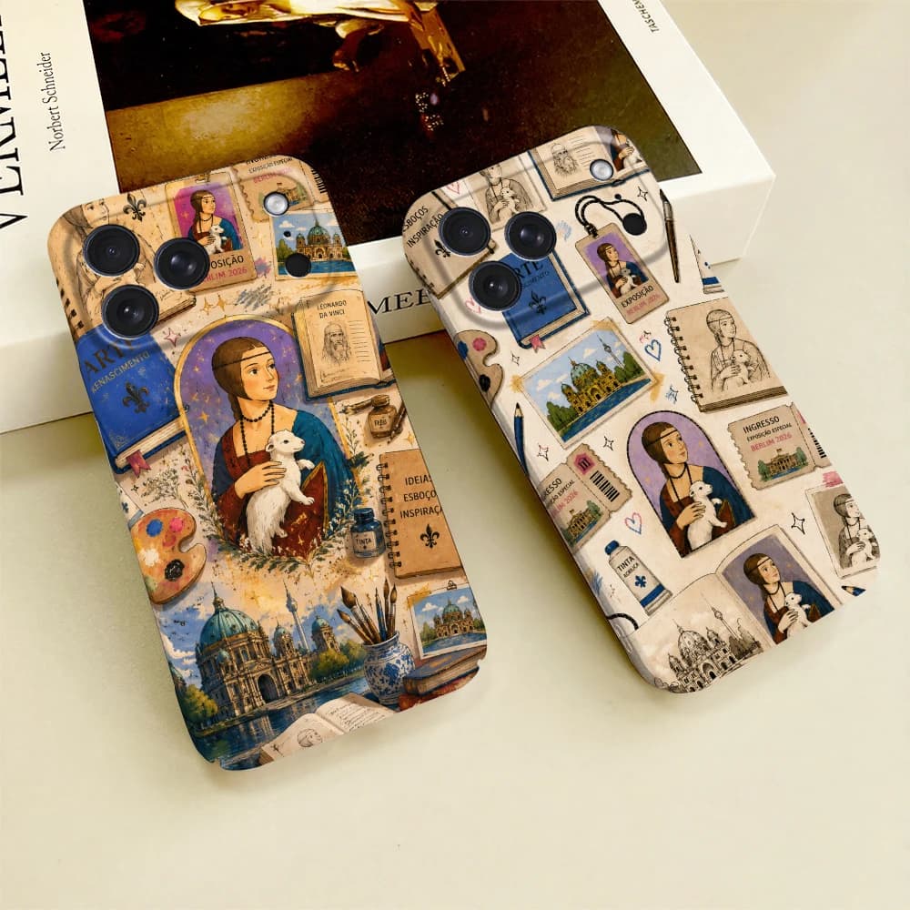 ARTE RENASCIMENTO Phone Case For iPhone 17 16 15 14 13 12 11 E Plus Pro Max Mini Glossy HD Hard Cover Film Shell