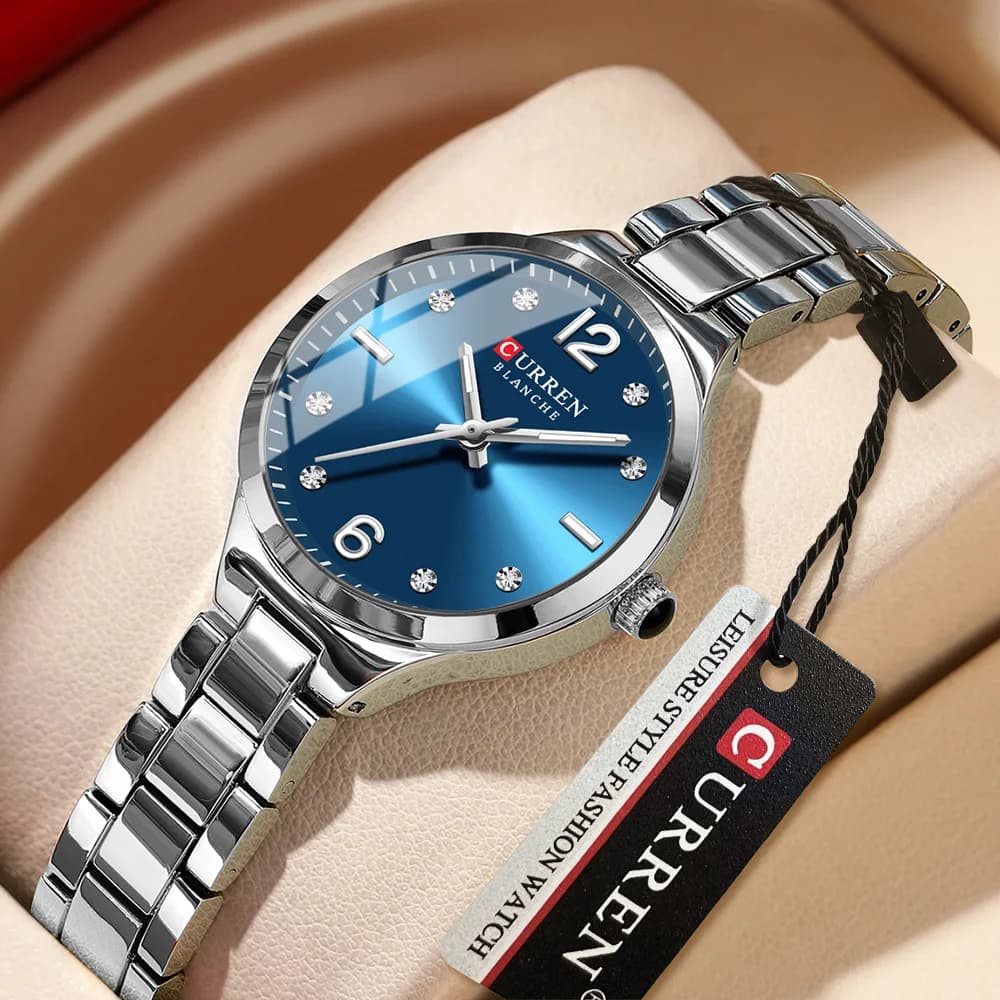 CURREN Orologio elegante da donna in acciaio inossidabile quadrante moda casual orologi digitali da donna orologio da polso al quarzo Reloj Mujer orologio da ragazza