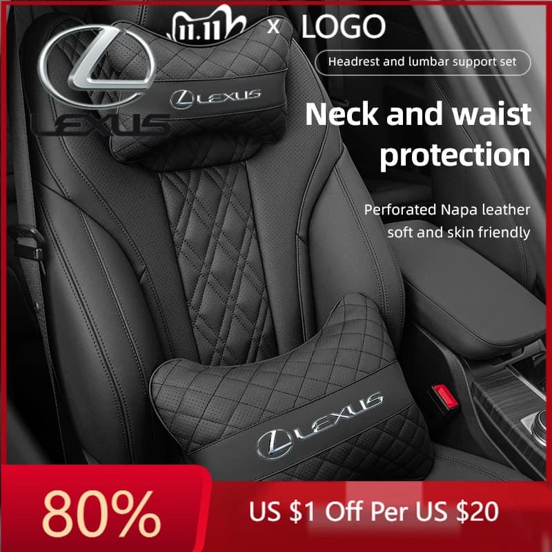 2026 Nuovi Adesivi Interni per Auto, Accessori in Pelle per Poggiatesta e Supporto Lombare per Lexus RX300 IS200 IS250 ES350 CT200h UX250h N