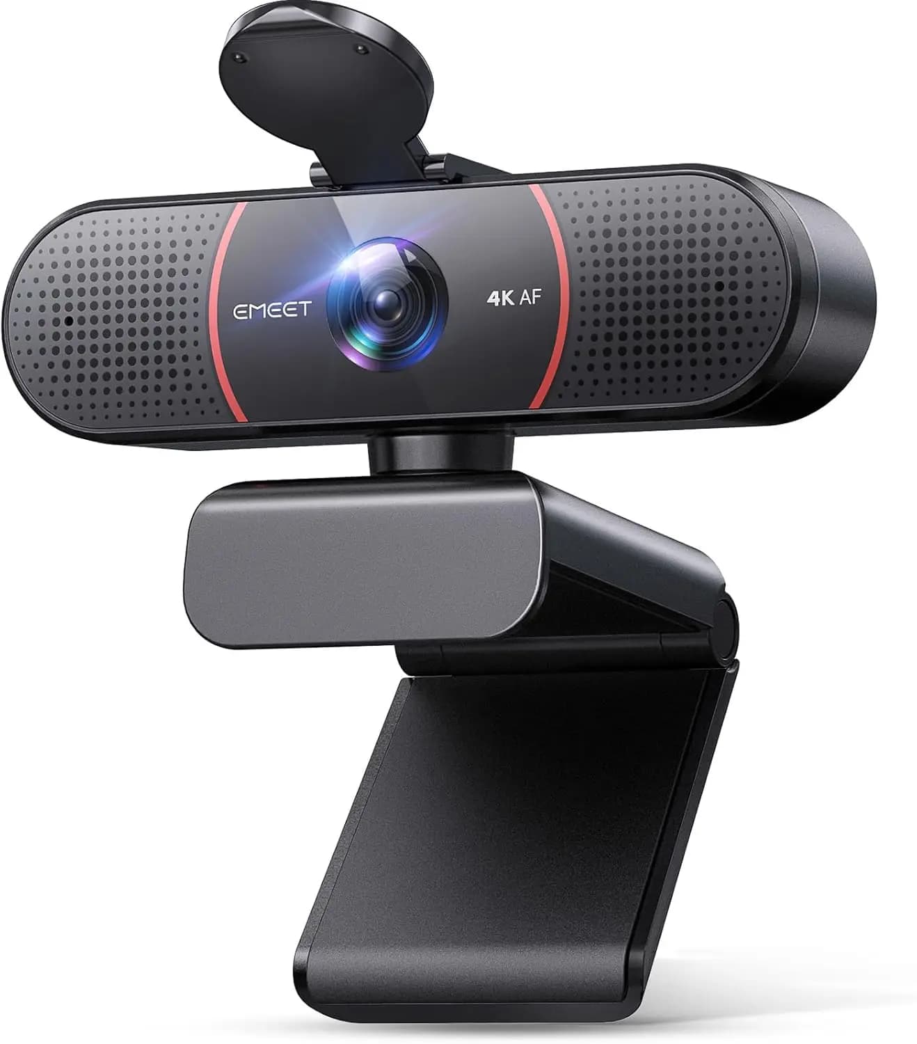 Webcam 4K UHD con Autofocus, Doppio Microfono, Correzione Luce e Copertura Privacy per PC/Laptop