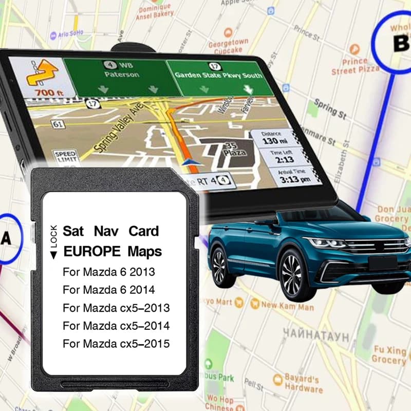 Versione mappa GPS 2025 per Mazda 6 CX5 CX9 Navigazione Scheda SD Aggiornamento Navi Ultimo mappa NB1 Flim antiappannamento gratuito