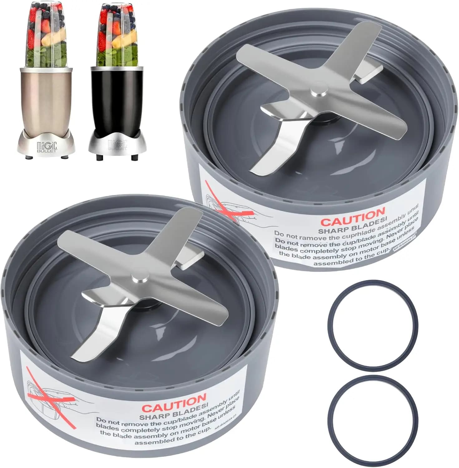 1/2 lame di ricambio per frullatori NutriBullet serie 600W e 900W Pro, lama in acciaio inossidabile per uso alimentare