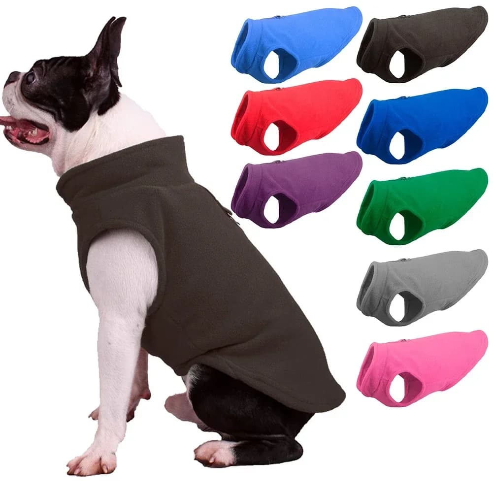 Gilet in pile per cani, maglione caldo, giacca in pile con anello per guinzaglio, abbigliamento invernale per cani di piccola taglia, gatti, maschi o femmine