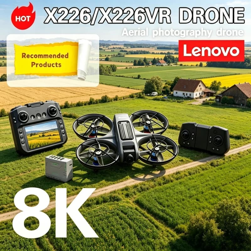 Elicottero Telecomandato, Drone RC con Schermo, Regalo per Bambini, Quadricottero Lenovo X226/X226VR 8K Drone Professionale