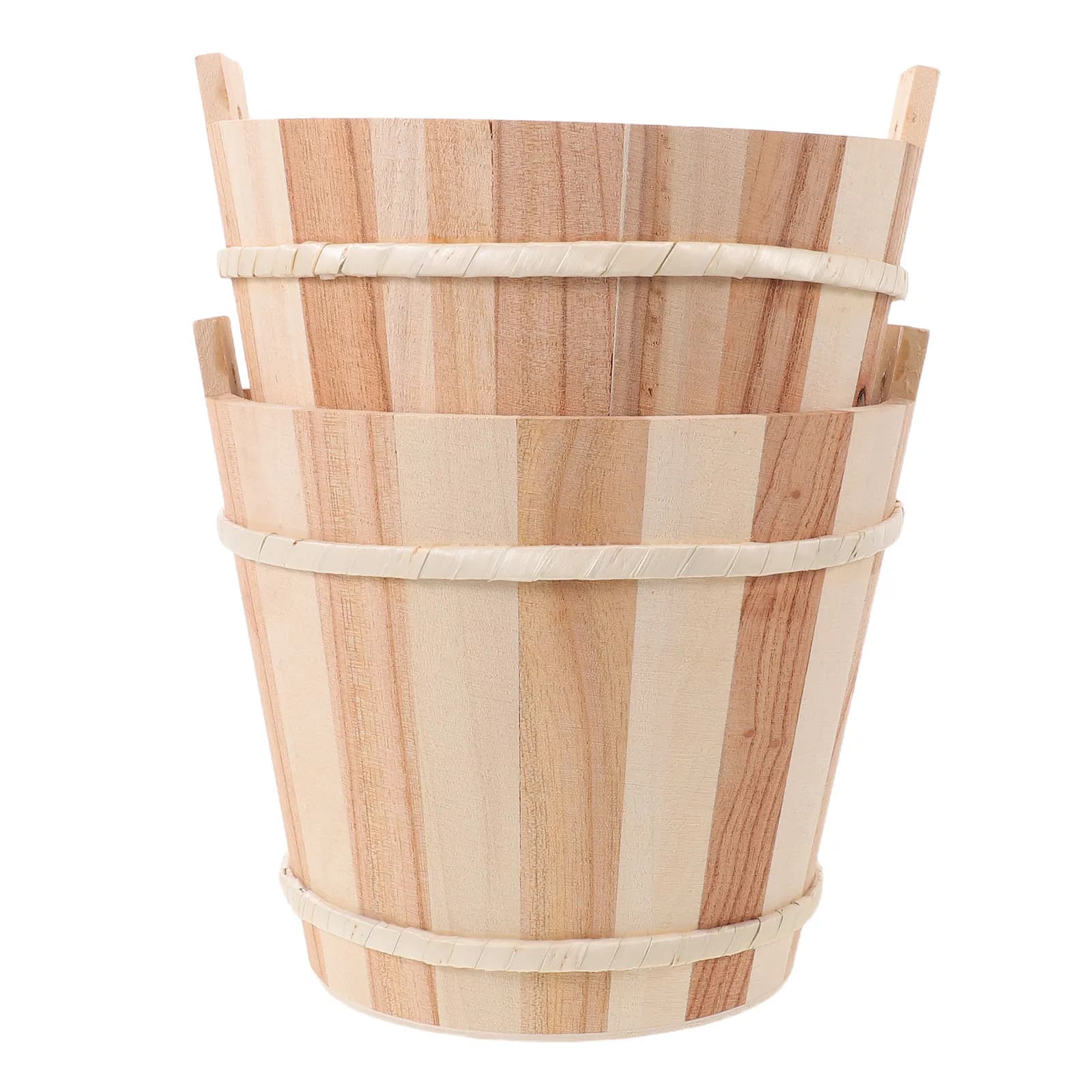 2 Containers in Wood for Salts from Aromatherapeutic Bath, Rustic Bucket for Sauna and Spa, Wood Box for Store Crystals and Bath salts