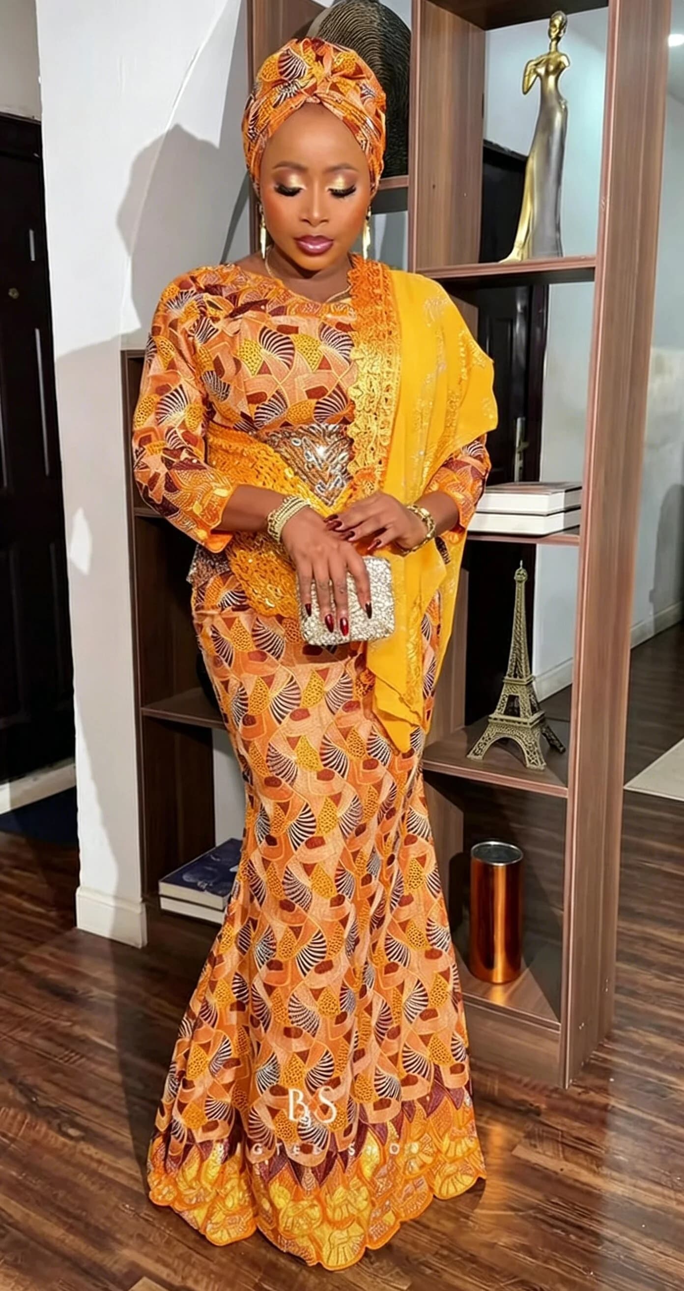 2025 africano nigeriano per il vestito da cucire tulle di alta qualità tessuto di pizzo damascato cotone puro ricamo festa di nozze 5 yard PS0083