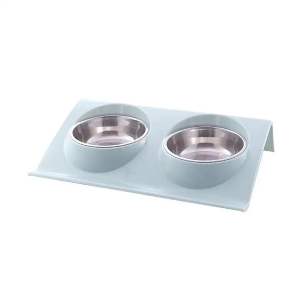 Doppia ciotola Design in acciaio inox cane gatto cucciolo mangime cibo piatto d'acqua forniture per animali domestici