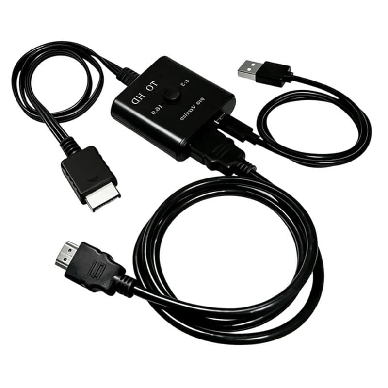 AYHF For HDTV For PC DVD Compatible 1080P PS2 To HDMI Video Audio Adapter Converter Supports PS 1/2 Display Modes Cable