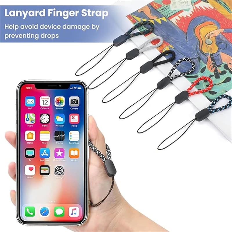 5PCS Anti-perso Corda Dito Cordino Auricolare Braccialetto Del Telefono Mobile Della Cinghia per Airpods IPhone Portachiavi Piccolo Cavo di Fascino Accessori