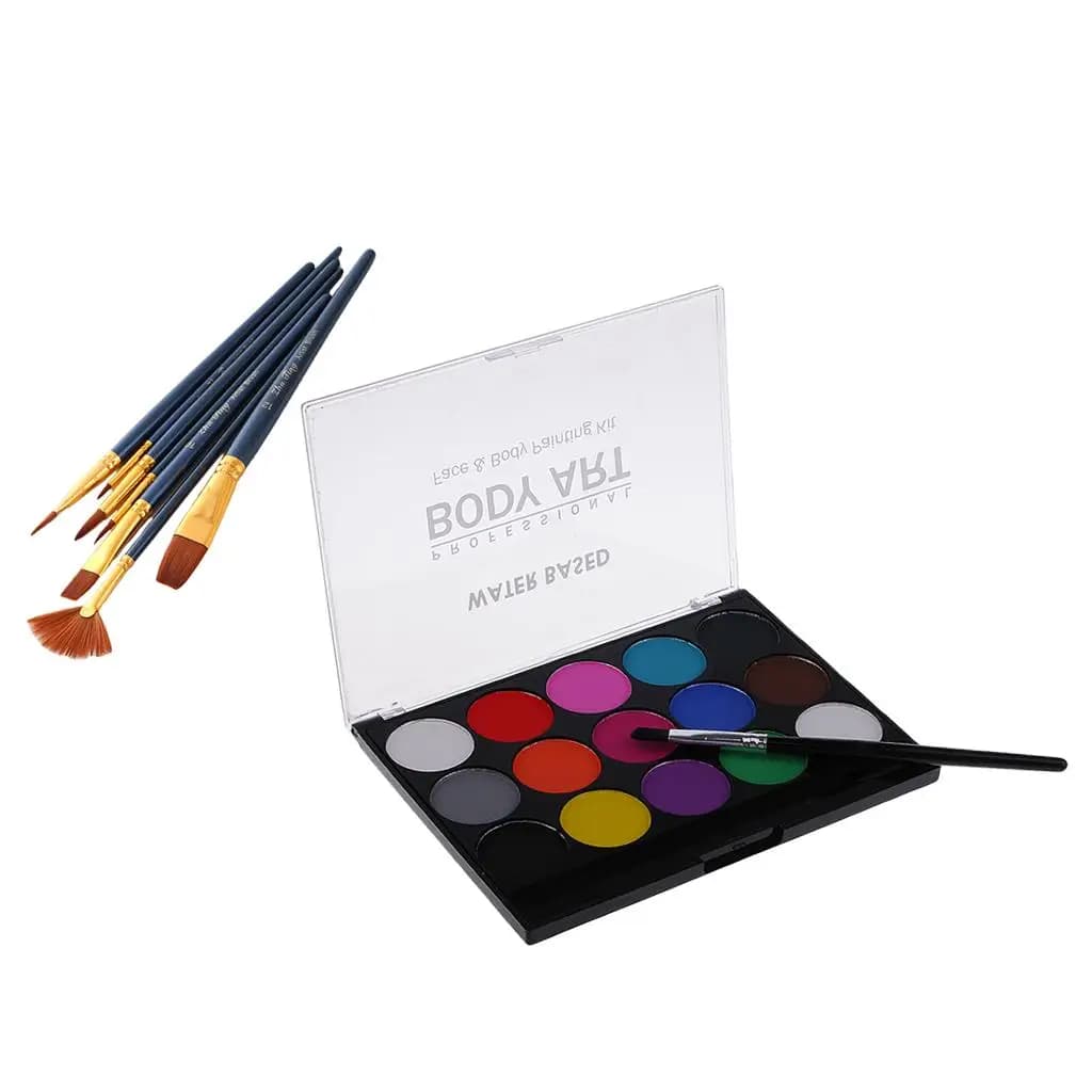 Palette di Colori per il Viso Idrosolubili con Pennelli, Kit per Trucco per Halloween e Feste in Maschera