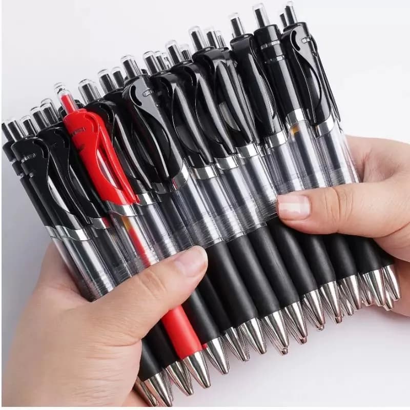 23/33 pieces retractable ballpoint pen large capacity 0.5 mm black/red/blue ballpoint pen replaceable school material charging