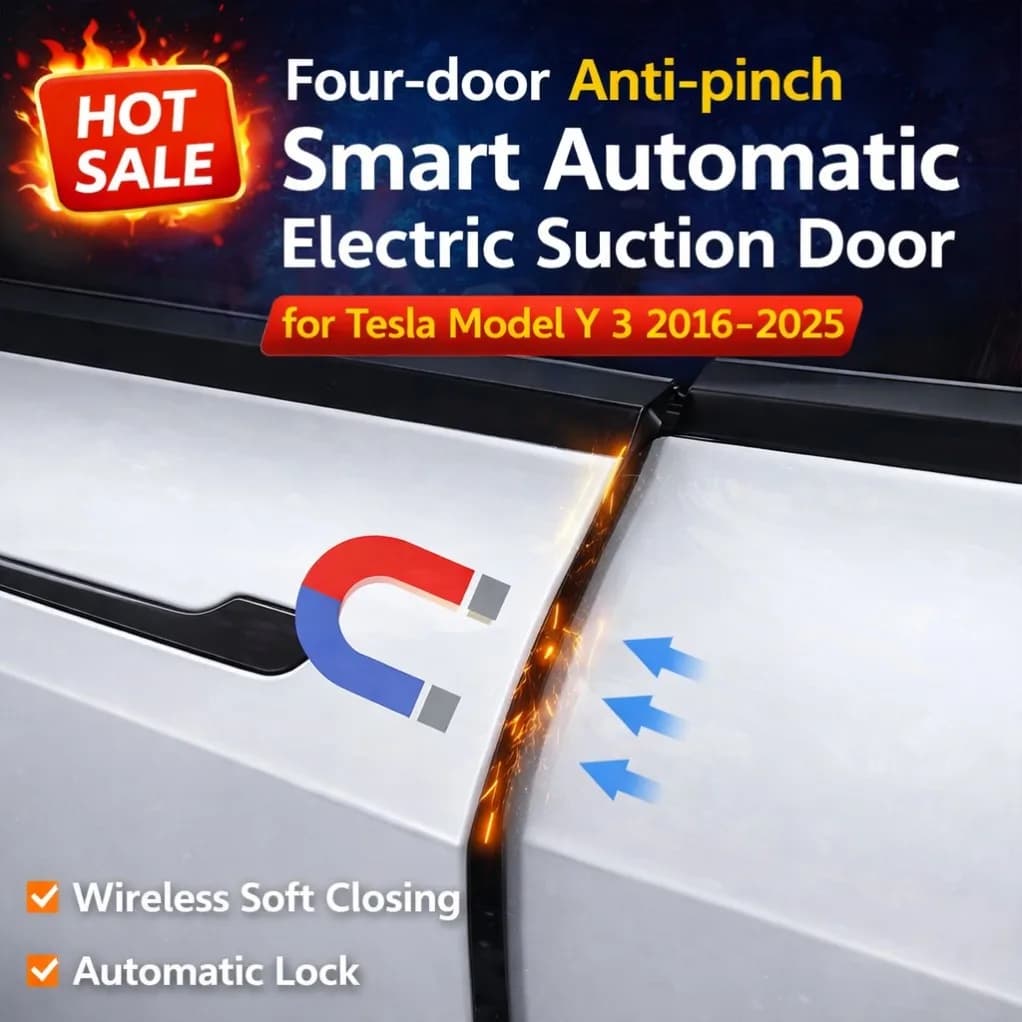 Sistema di Chiusura Elettrica Soft Close a 4 Porte per Tesla Model Y Juniper Model 3 Highland 2016-2026, Blocco Automatico Intelligente Anti-Pizzicamento