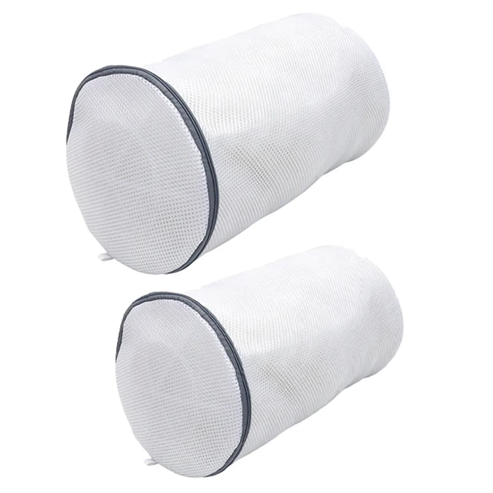 2Pcs Breathable Polyester Mesh Laundry Bags for Shoes Sneakers Bras Socks Lingerie Hosiery T-Shirts Baby Clothes Washer Dryer
