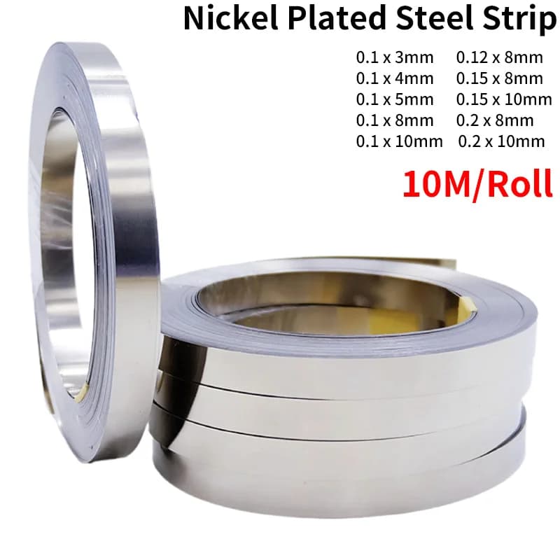 Nickel Plated Strip 18650 Lithium Ion Battery Nickel Plate Sheet Connector 0.1mm 0.2mm Steel Belt Point Saddle Battery