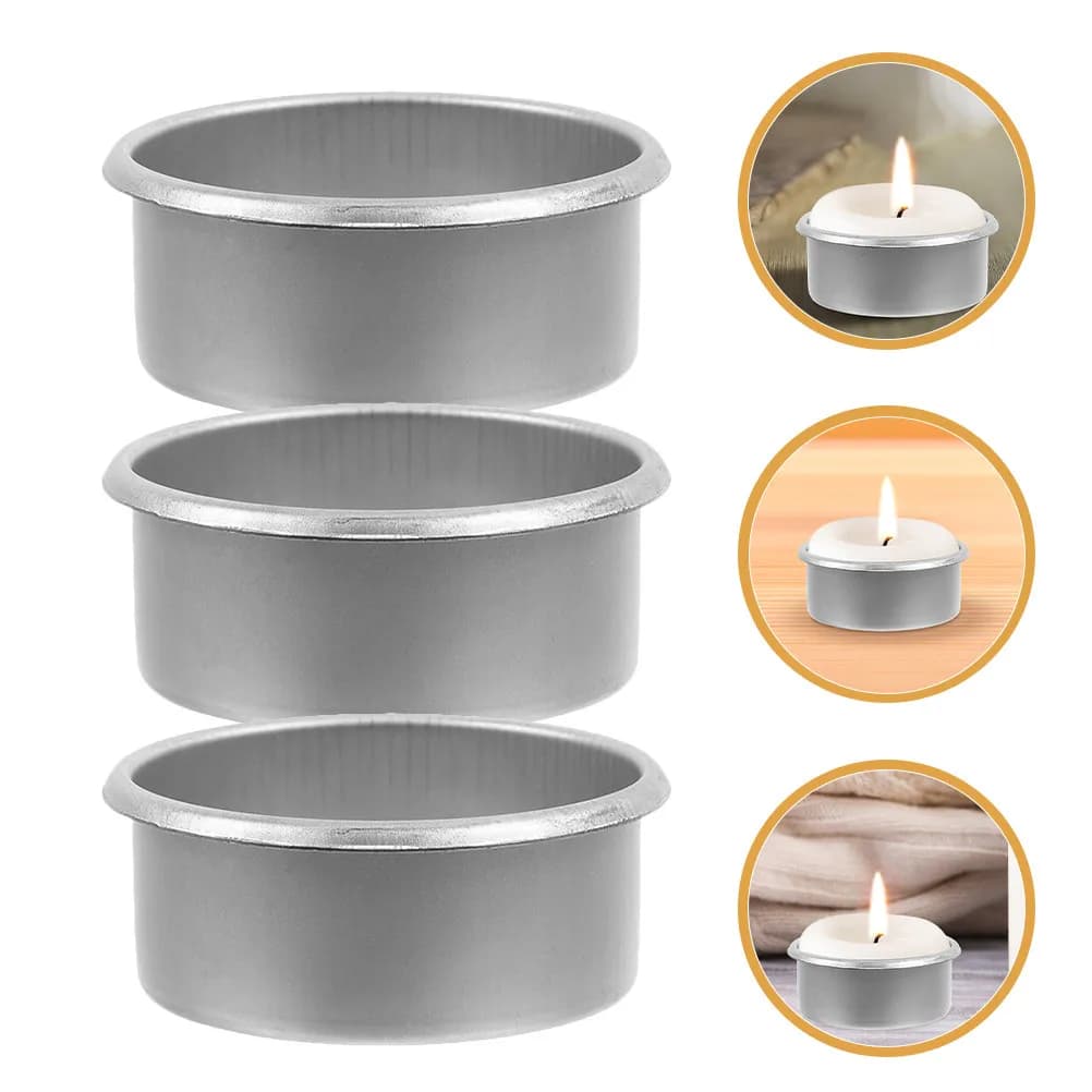 Set di 15 Contenitori in Metallo per Candele Tea Light, Portacandele Minimalisti per Decorazione Casa, per Candele Profumate e Diffusori di Oli Essenziali