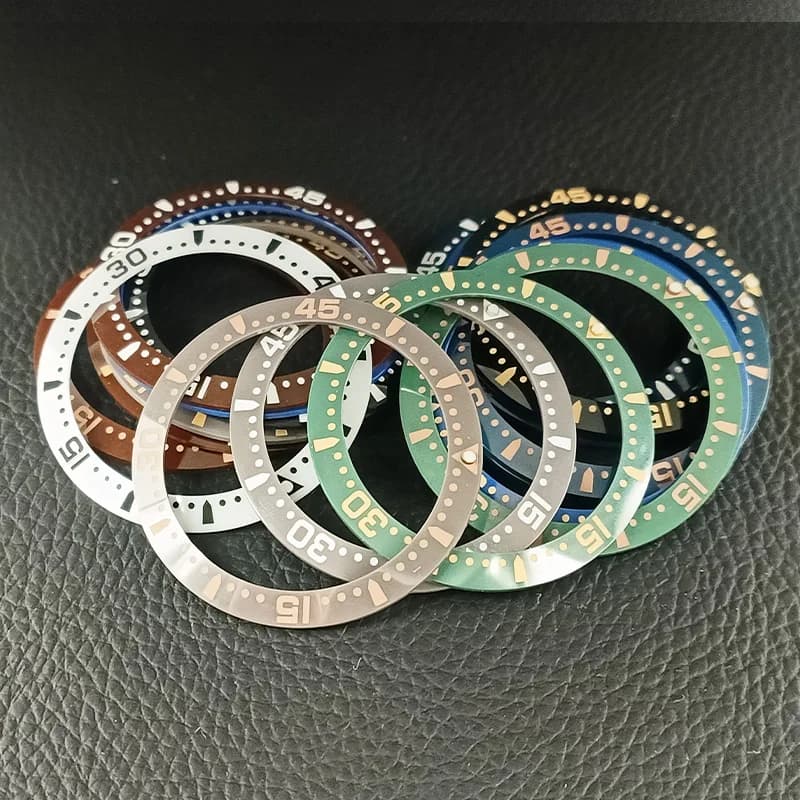 Inserti per lunetta in ceramica inclinata da 38 mm x 30,5 mm adatti per SKX007 SKX009 SRPD SUB cassa dell'orologio NH36 NH35 movimento parti di orologi da uomo