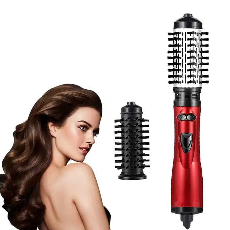 Adjustable temperature electric hair curling Hot instruments Round volumizing brush Hair brush 360 degree rotating multitudet