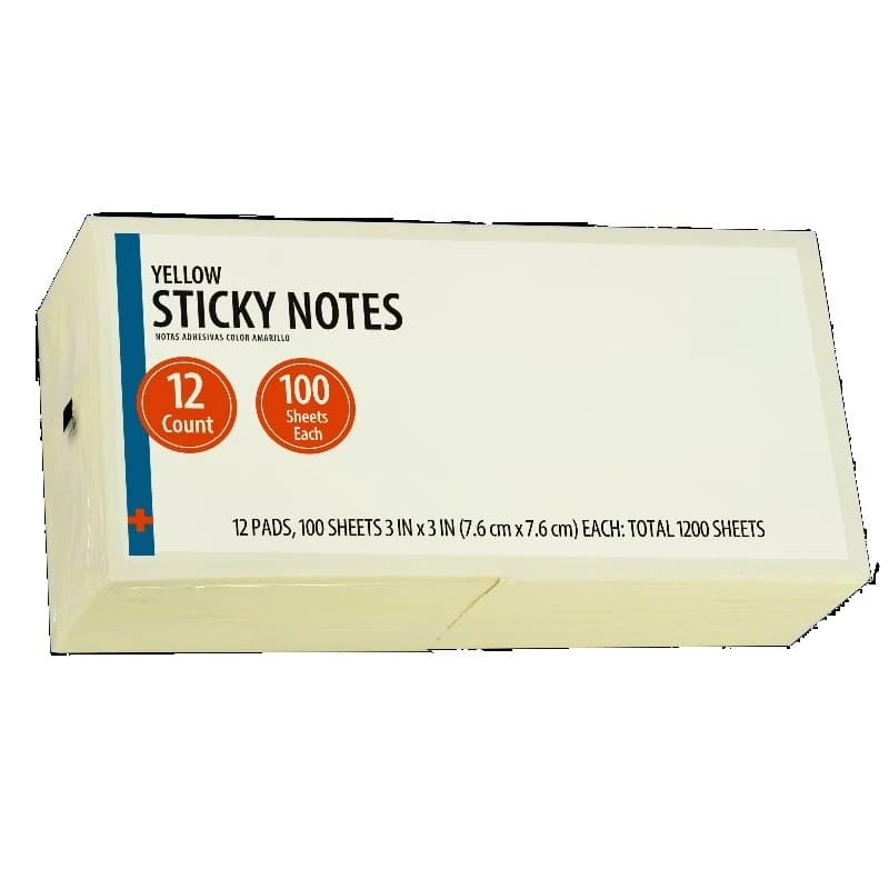 Blocchetti di foglietti adesivi in carta, gialli, 7,6 x 7,6 cm, 1200 fogli
