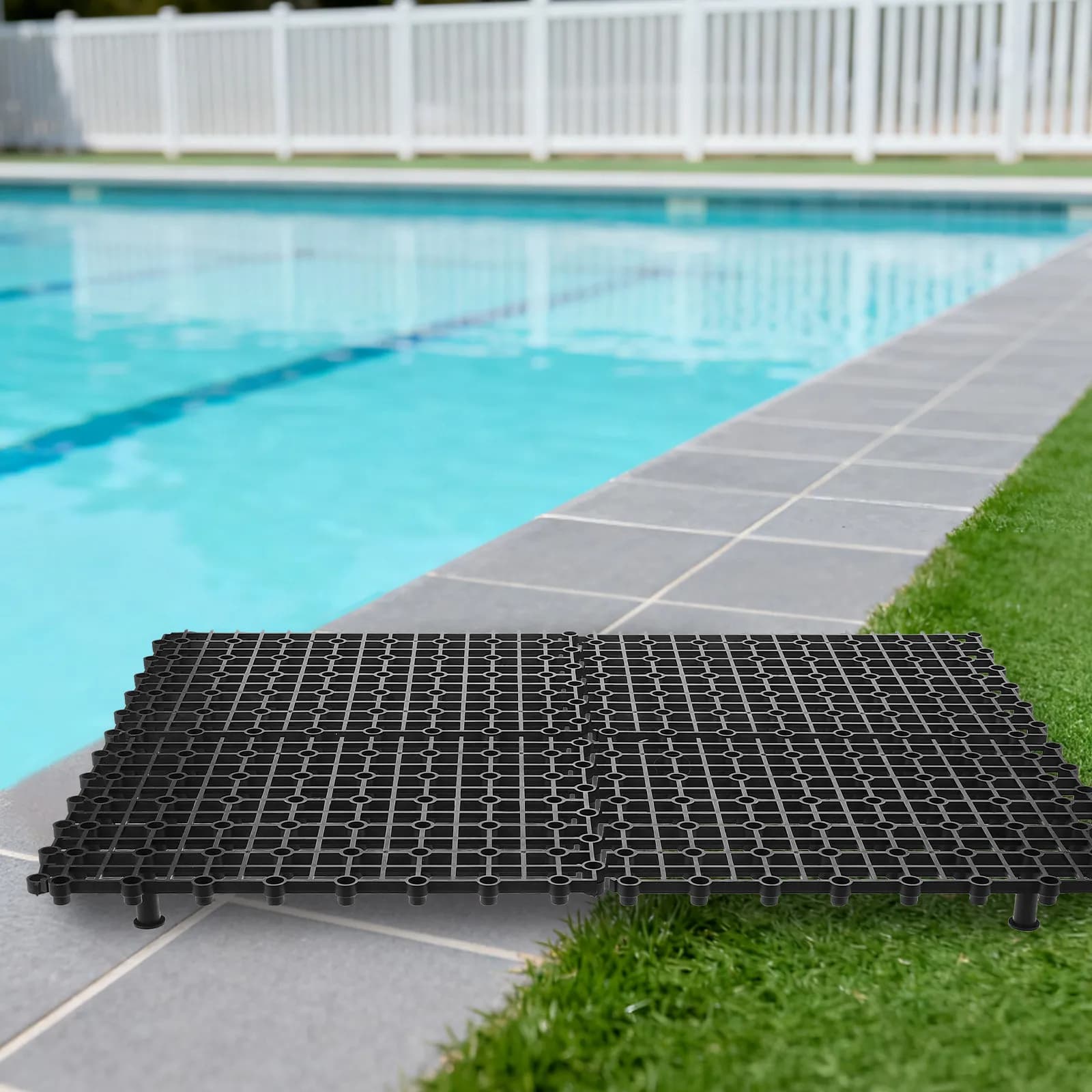 4Pcs Garden Fountain Grate Cover 10x7.7x0.4in Corrosion Resistant Plastic Modular Grating for Concealed Reservoir Deck Outdoor