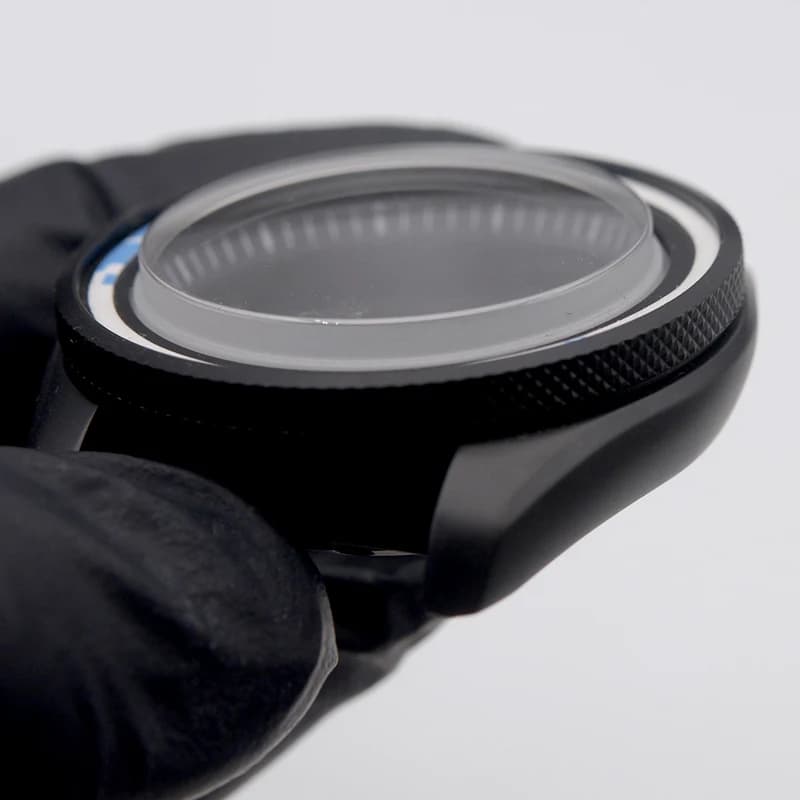 Black SKX007 SKX009 Men Watch Case Sand Blast Matte Circular Sapphire Glass Fit NH34 NH35 NH36 100m Waterproof Watch Case Matte