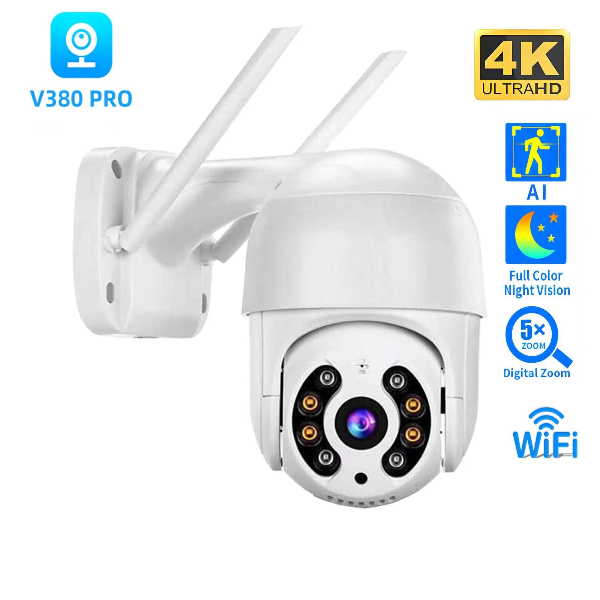 V380 Pro 8MP 4K WiFi Telecamera Esterna di Sicurezza Domestica IP Smart Monitor Videocamera di Sorveglianza a Colori Visione Notturna CCTV