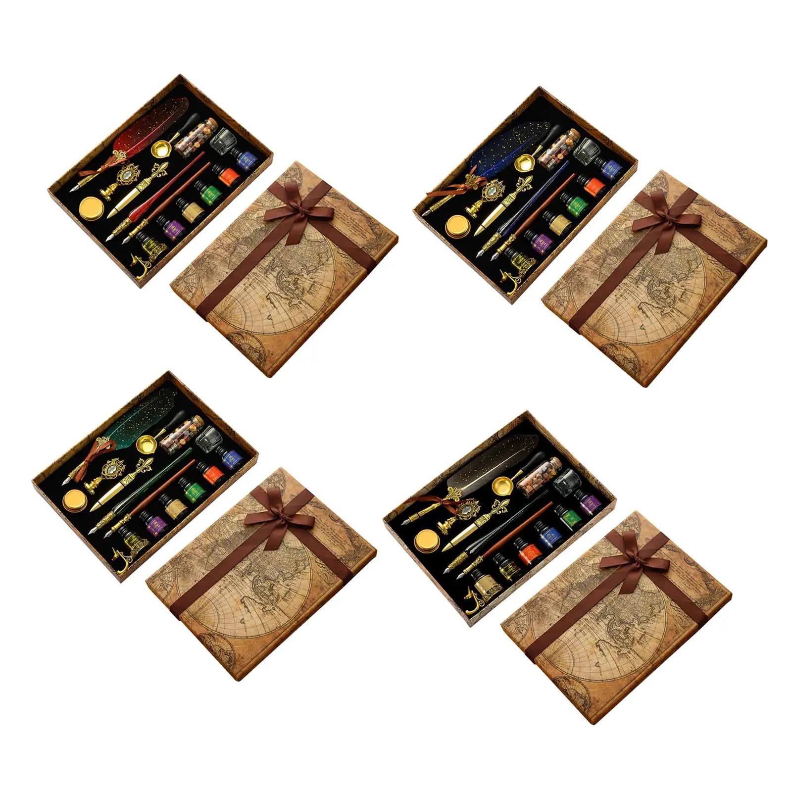 Calligraphy Quill Pen and Ink Set Stationery Feather Dip for Calligraphy Lovers