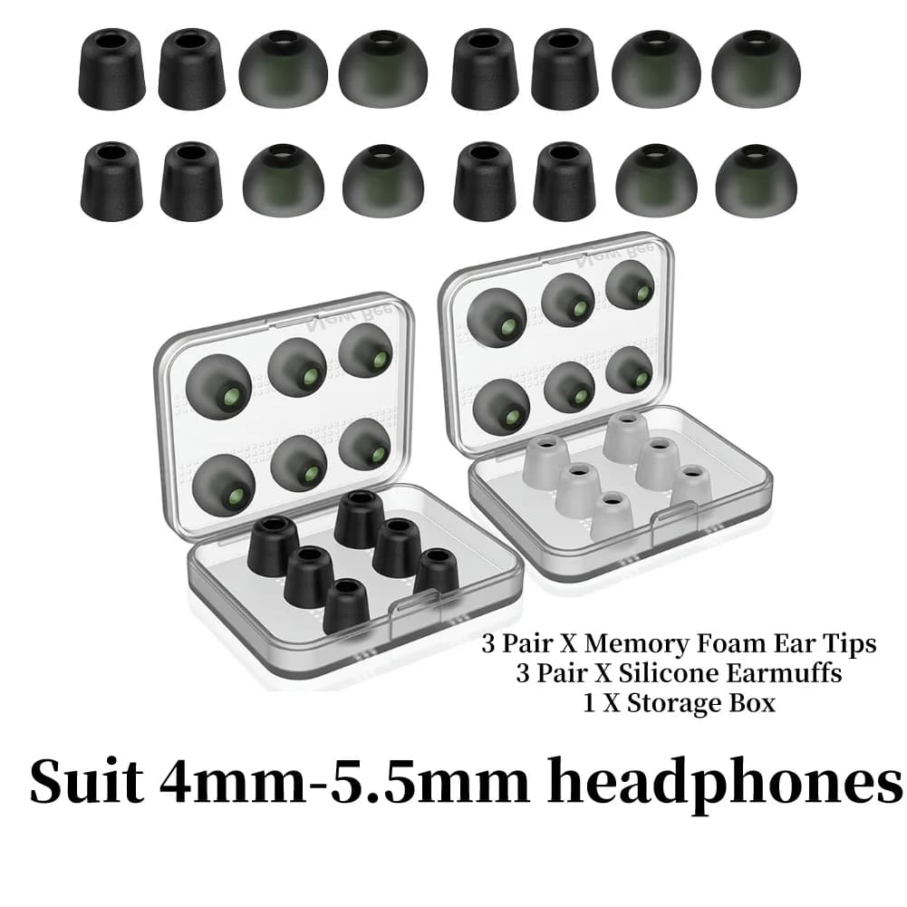 Suggerimenti per le orecchie In Memory Foam cuscinetti per auricolari con isolamento acustico cuscino comodi tappi per le orecchie per auricolari accessori per cuffie