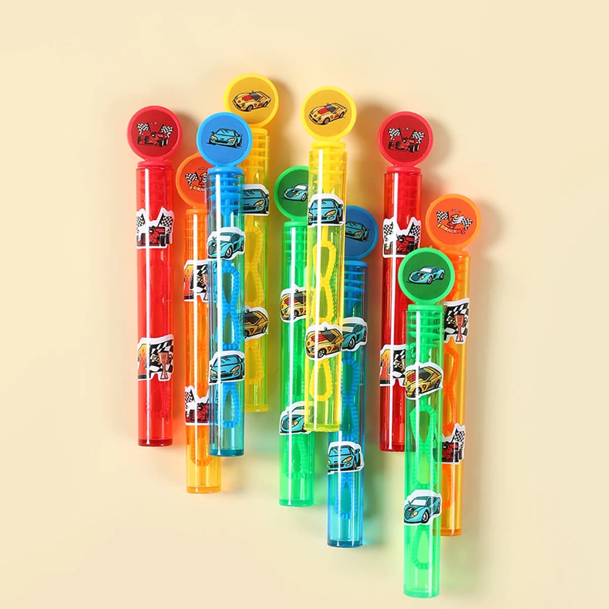 10 pezzi Racer Car Tube Bottiglia di sapone Bomboniere per feste di compleanno per bambini Regali per ospiti Forniture per baby shower Hot Wheels Regali di compleanno