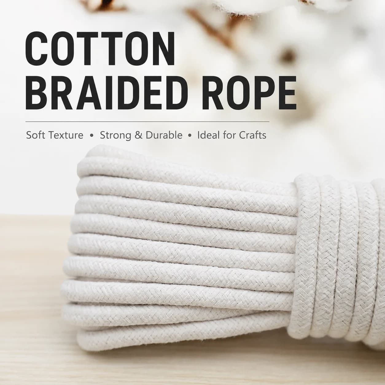 10/20M 4-10mm 16 Strand Braided Cotton Cord for Bag Strap Hoodie Drawstring Woven Bags Home Textile DIY Sewing Craft Accessories