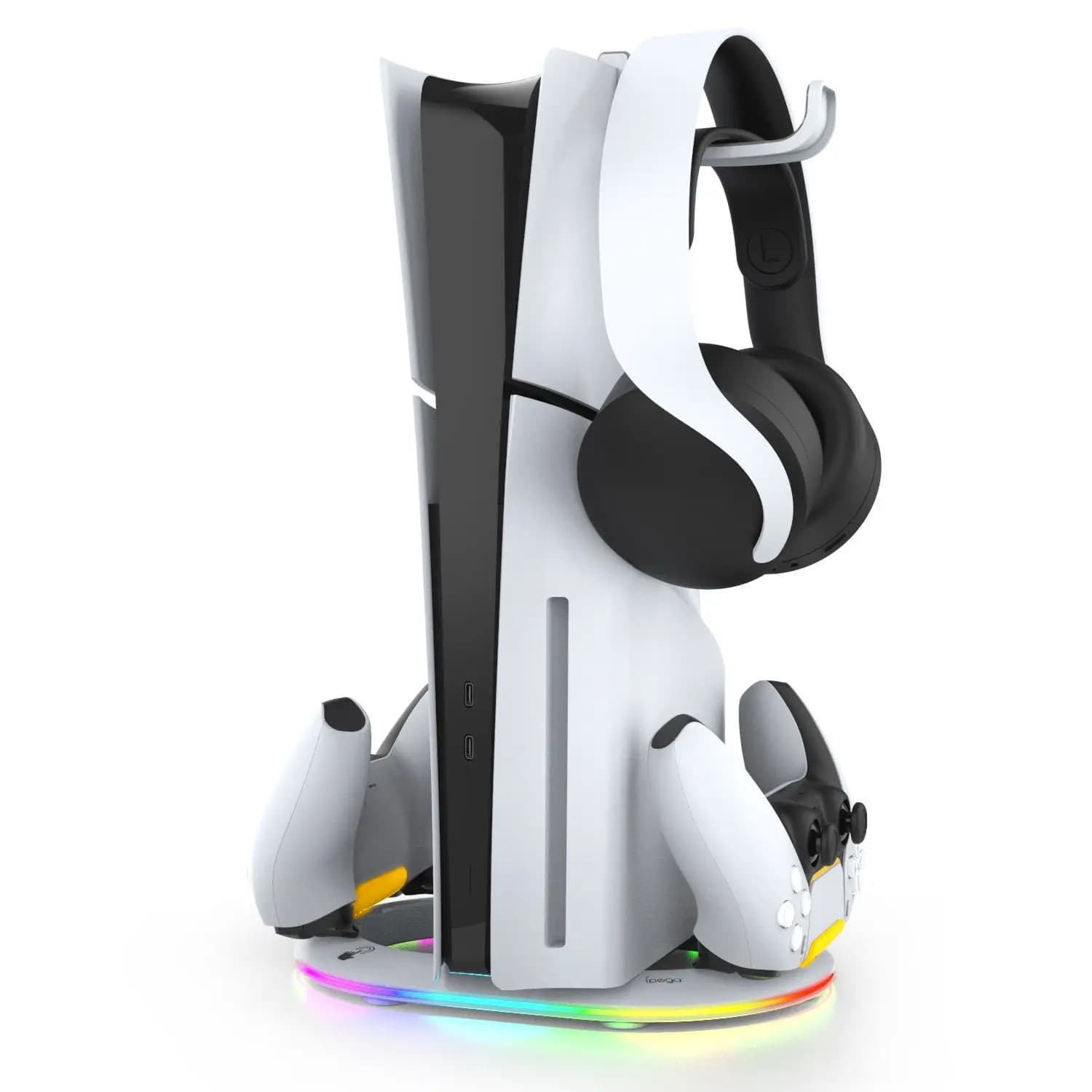 Ipega per PS5 Slim Controller Base di ricarica Dock caricabatterie RGB con staffa Playstation5 Slim Host Dissipazione del calore Accessorio di gioco
