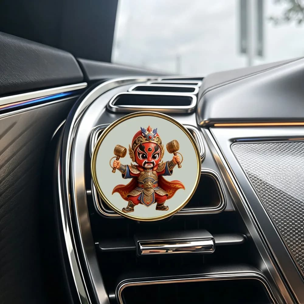 Premium Car AC Vent Clip Air Freshener Cute Cartoon Face Changing Mask Chinese Style Long Lasting Fragrance Creative Gift