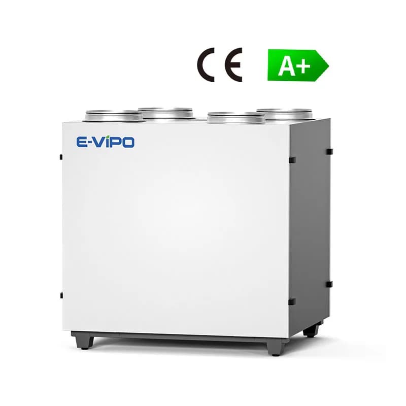 Sistema di Ventilazione con Recupero di Calore ad Alta Efficienza E-VIPO, Purificatore d'Aria Fresca a Parete con Bypass Estivo Automatico per Palestre, Casa e Ufficio