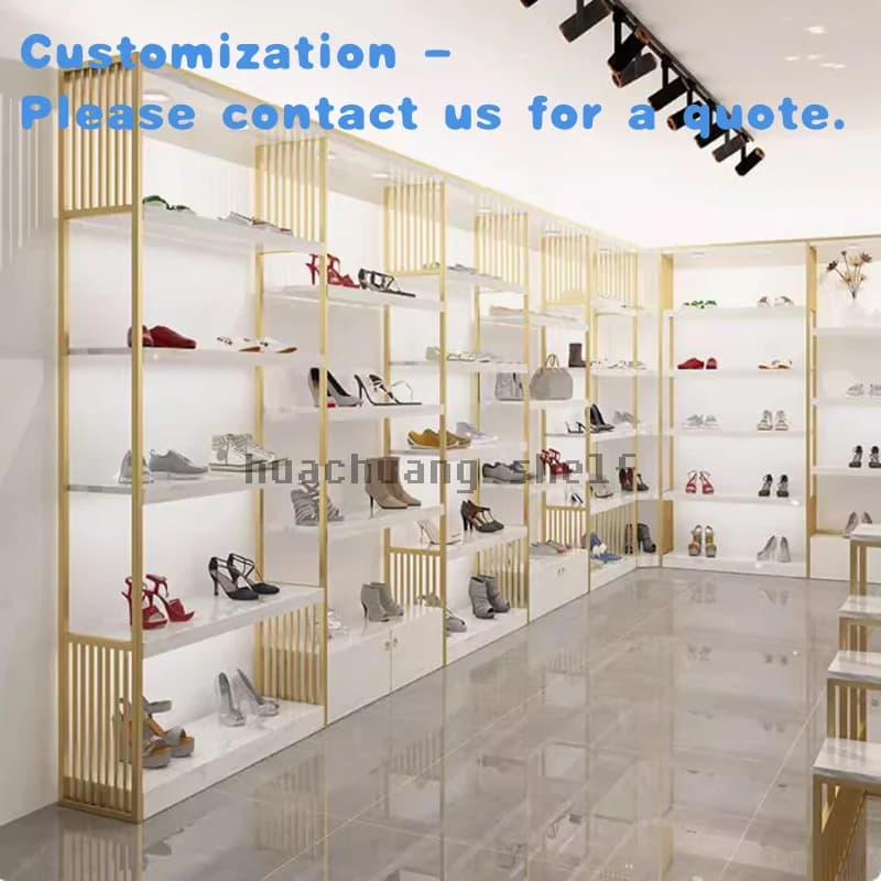 personalizzato. Boutique di fascia alta Lady Bag Vetrina del negozio Espositore per scaffali Promozione su espositore per negozi al dettaglio di scarpe da donna in metallo personalizzate