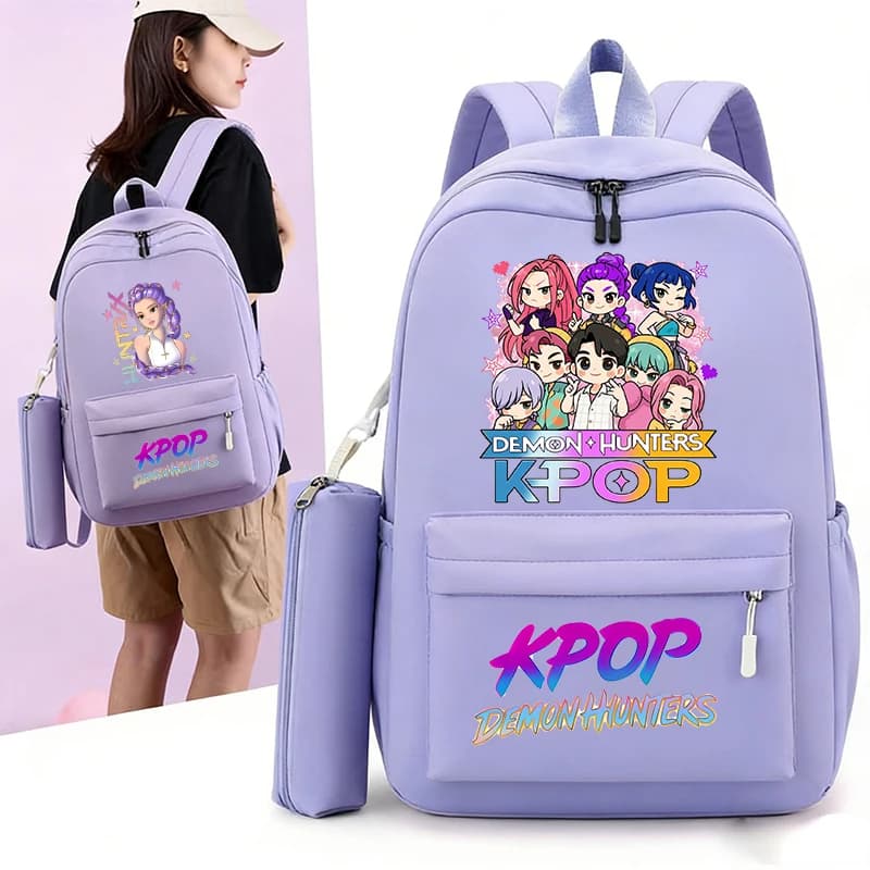 Zaino Kpop Demon Hunters per studenti, adolescenti, ragazze, casual, kawaii, borsa da scuola, zaino da viaggio, mochila, regalo