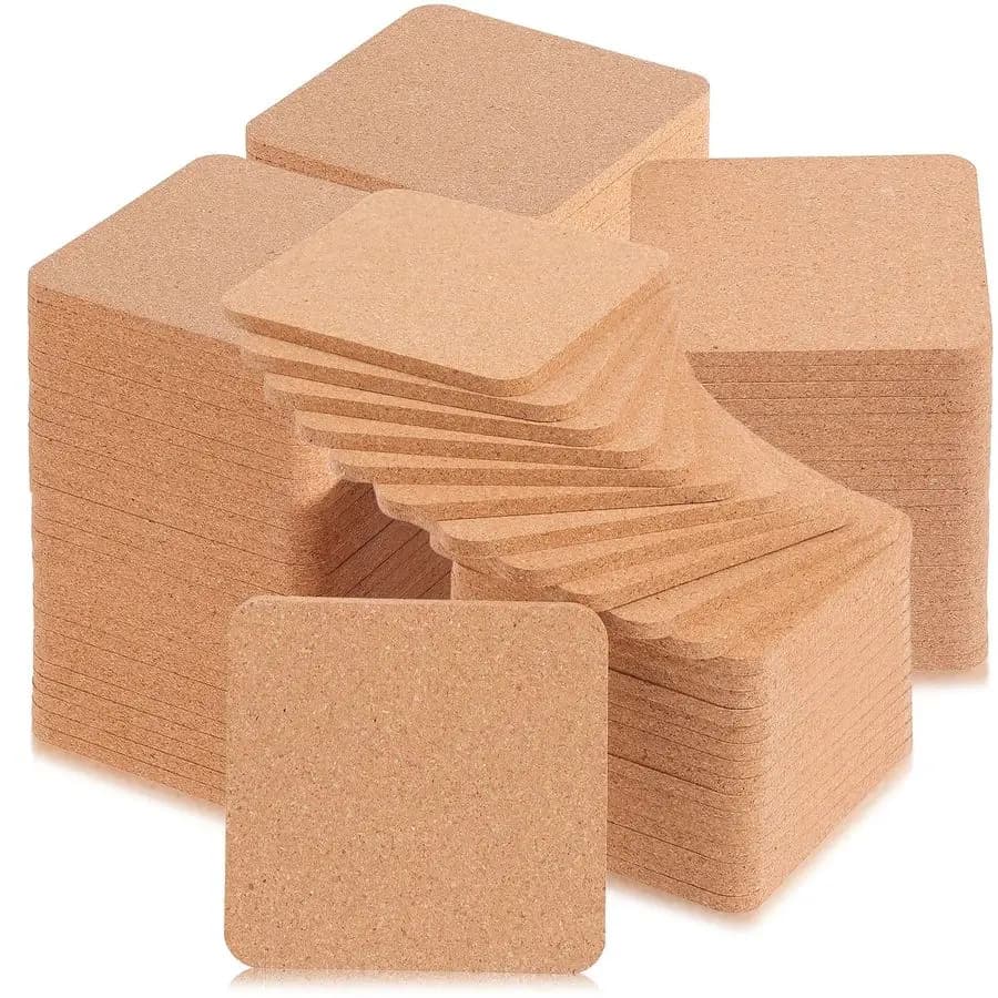 Pezzi Sottobicchiere in sughero per bevande Set di sottobicchieri spessi in legno bianco assorbente da 4 pollici per bicchiere da vino, tazza, artigianato fai da te, ufficio, casa, cottage