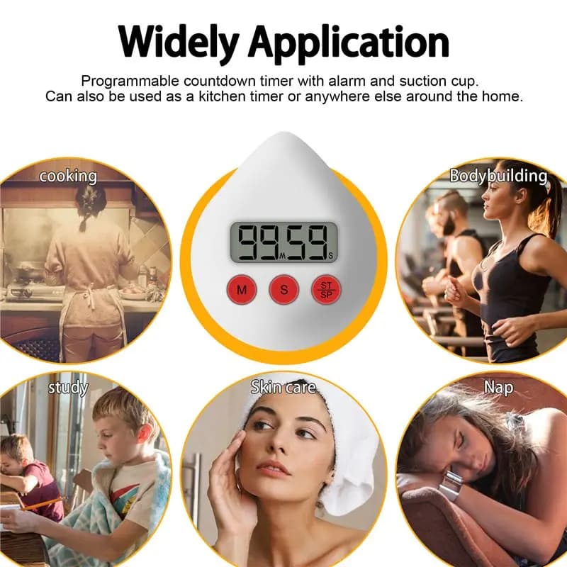 Digital Timer Temperature Humidity Visual Countdown Timer Wall Clock-A74P
