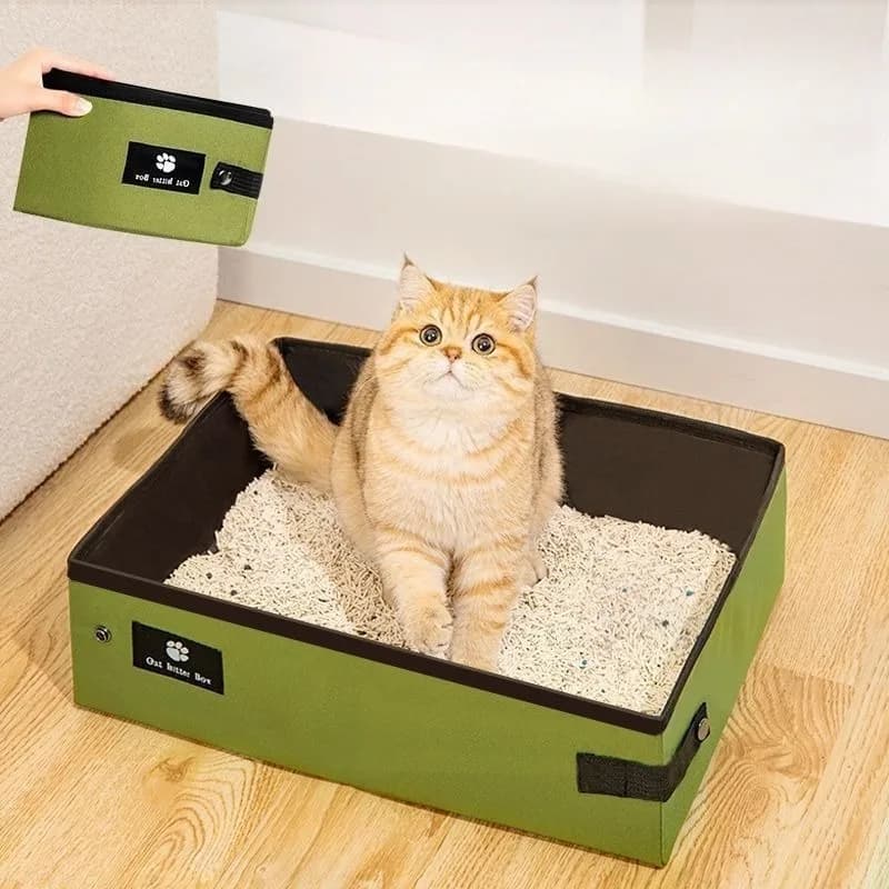 Lettiera per Gatti Pieghevole e Portatile per Viaggi e Uso Esterno, Toilette Leggera e Richiudibile con Borsa per il Trasporto, Impermeabile