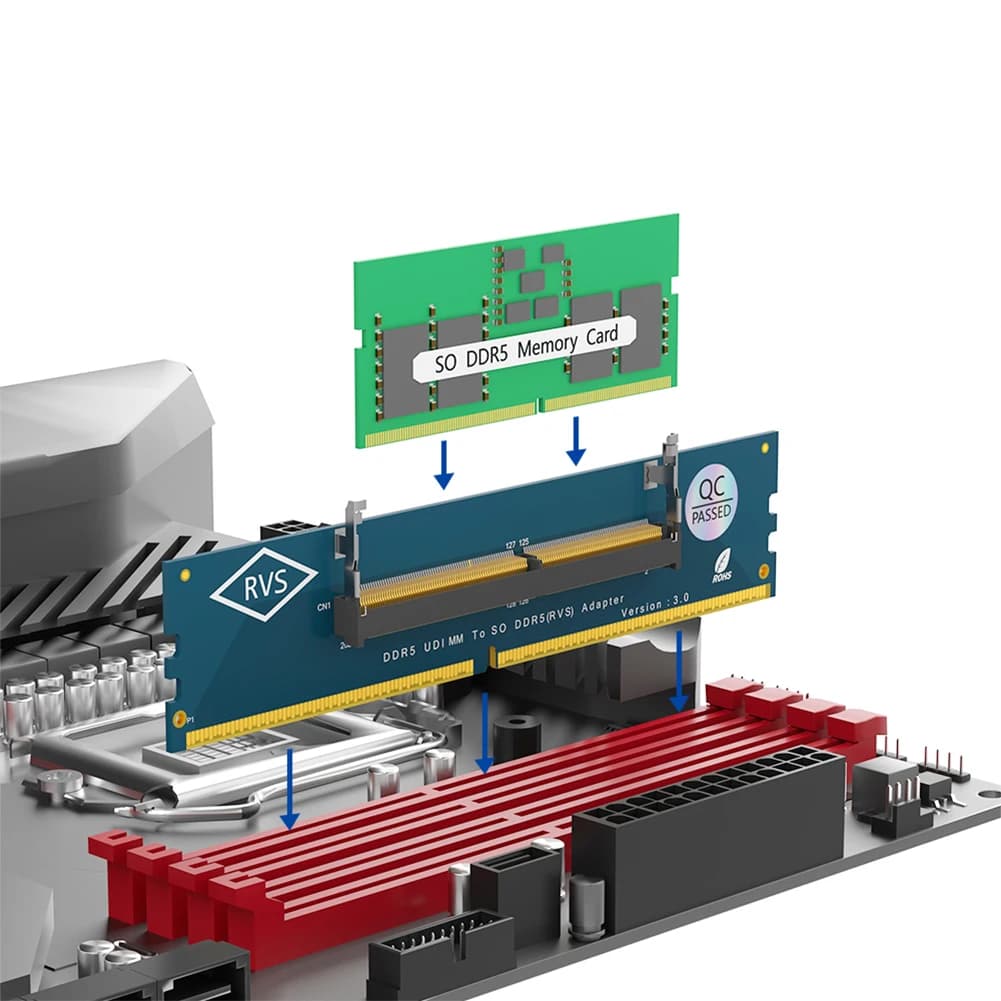 Adattatore di Memoria RAM da Laptop a Desktop, Scheda SO-DIMM a PC DIMM, DDR3 DDR4 DDR5, Connettore per Memoria RAM di Laptop da Gaming