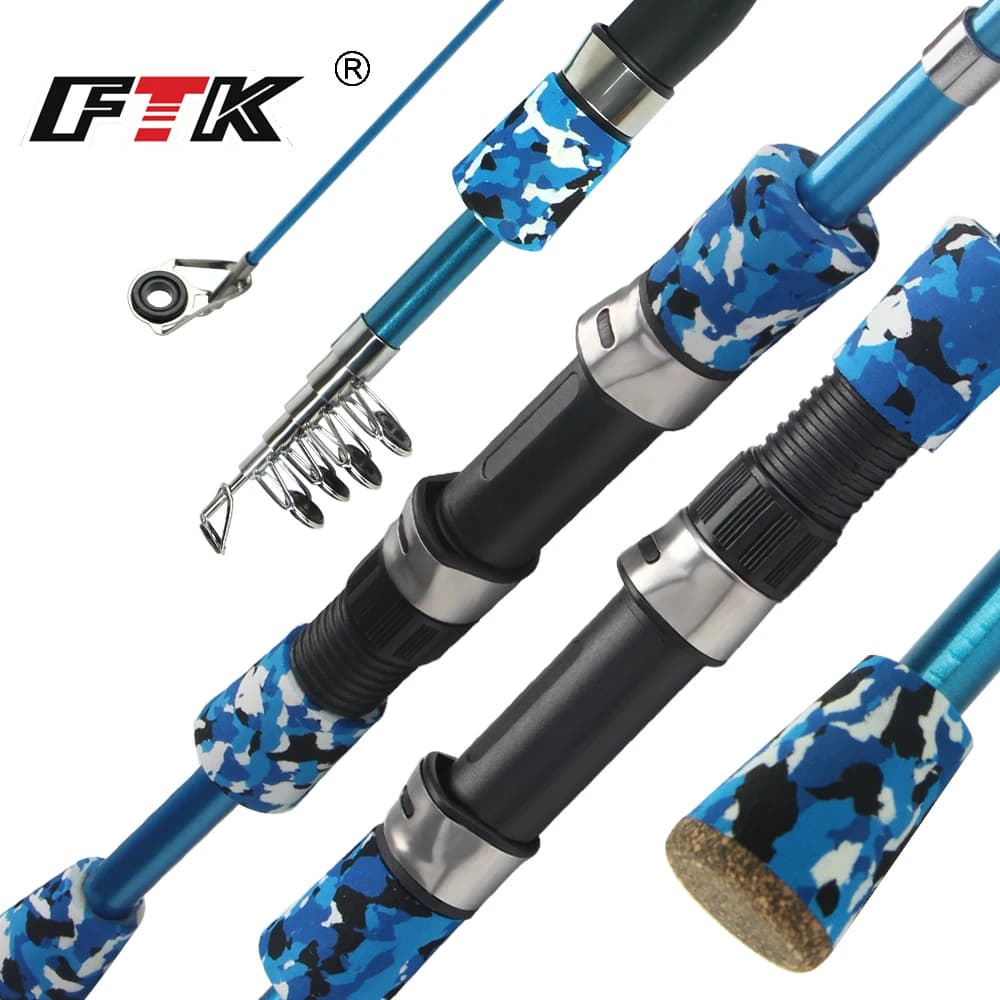 NGB Telescopic Sea Fishing Rod 1.3‑1.8M Camouflage EVA Handle Ultralight Travel Spinning Fishing Pole Saltwater Freshwater Tackl