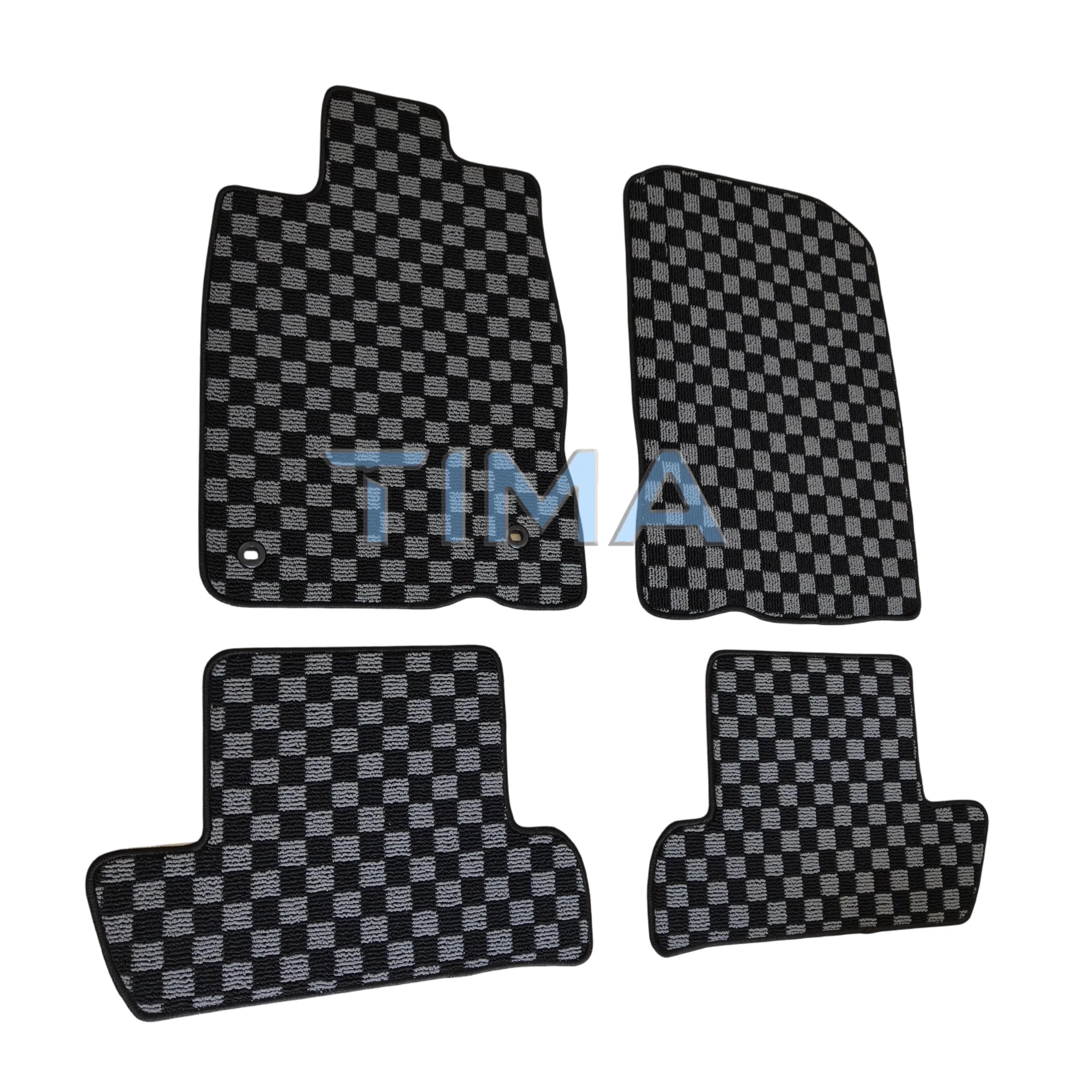 Fluffy Carpet Floor JDM Checkerboard Car Floor Mats For Honda CR-Z Left-hand drive