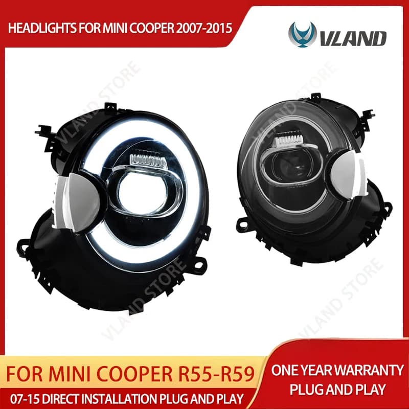 Vland 07-15 Mini Cooper LED Headlights (R55 R56 R57 R58 R59) With Dual Beam Projector